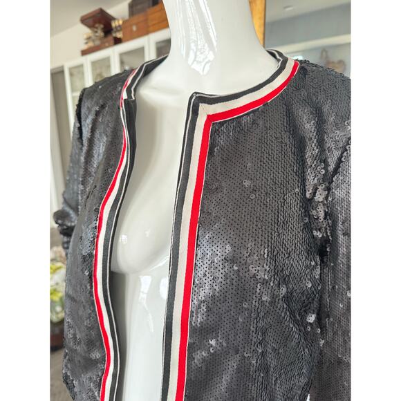 NWT Lucy Paris Black Sequin Jacket - Picture 3 of 7